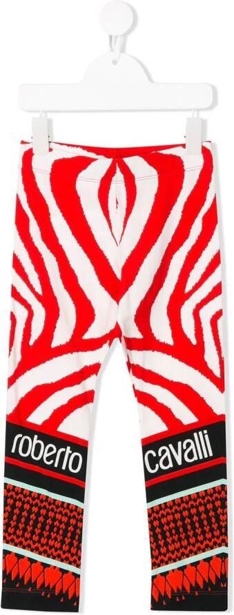 Roberto Cavalli Junior Legging met zebra print Wit