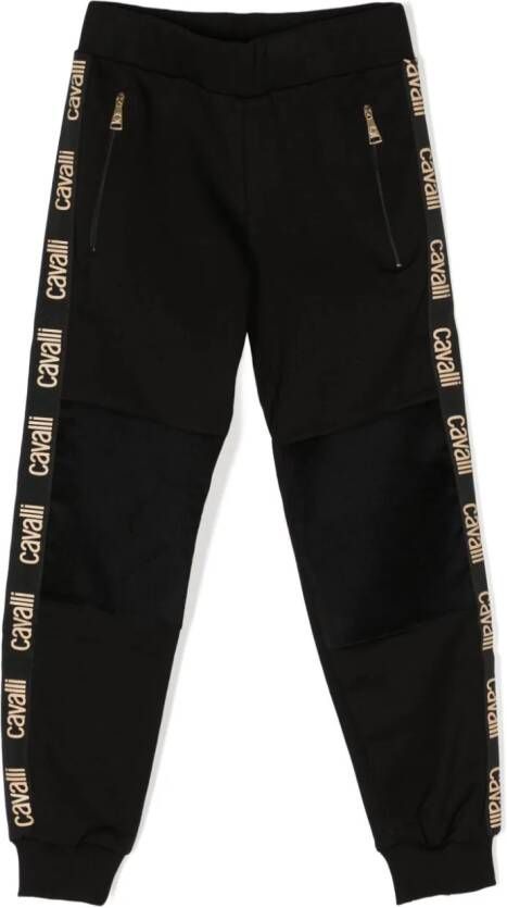 Roberto Cavalli Junior Trainingsbroek met logostreep Zwart
