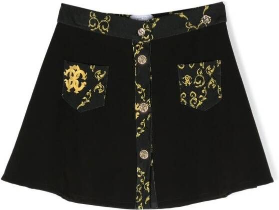 Roberto Cavalli Junior Rok met knoopsluiting Zwart