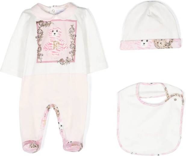 Roberto Cavalli Junior Romper met dierenprint Wit