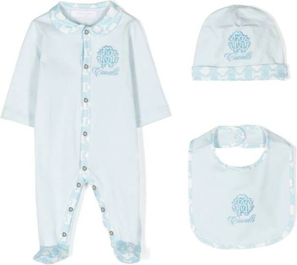 Roberto Cavalli Junior "Romper muts en slabbetje" Blauw