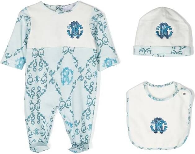 Roberto Cavalli Junior Babypakje met logoprint Wit