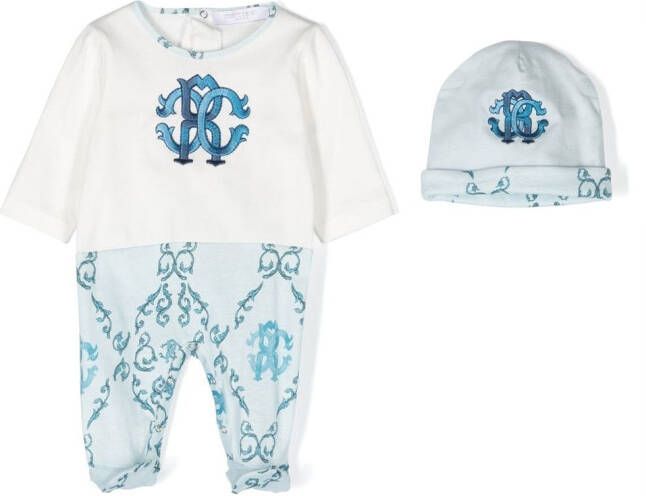 Roberto Cavalli Junior Babypakje met logoprint Wit
