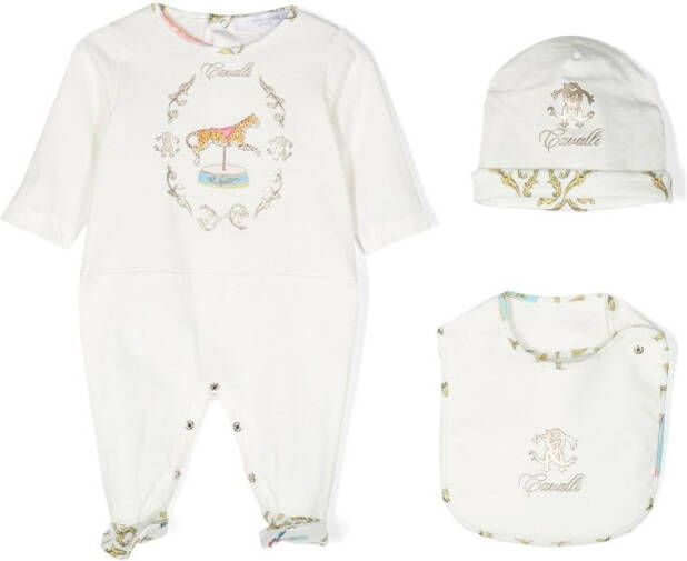 Roberto Cavalli Junior "Romper muts en slabbetje" Wit