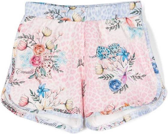 Roberto Cavalli Junior Shorts met bloe print Veelkleurig