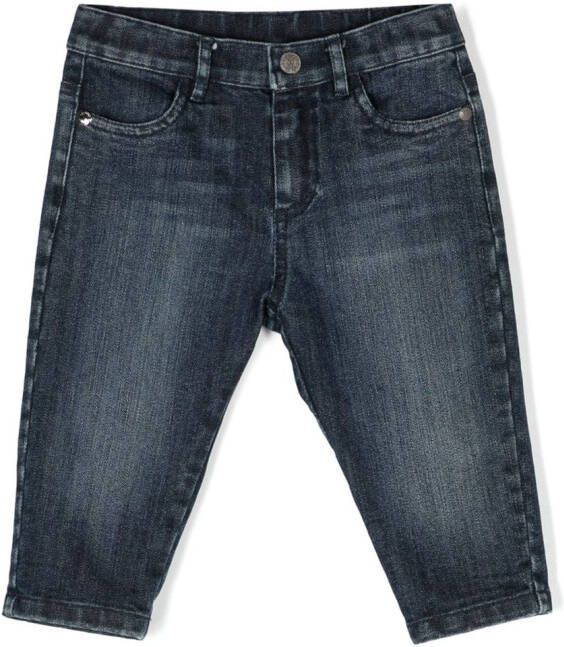 Roberto Cavalli Junior Spijkerbroek met geborduurd logo Blauw