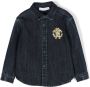 Roberto Cavalli Junior Spijkershirt met geborduurd logo Blauw - Thumbnail 1
