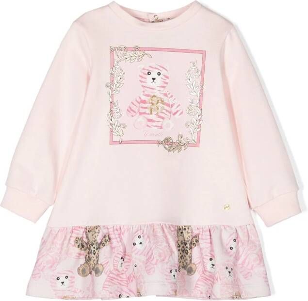 Roberto Cavalli Junior Sweaterjurk met print Roze