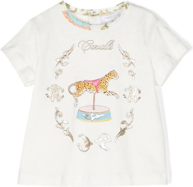 Roberto Cavalli Junior T-shirt met print Wit