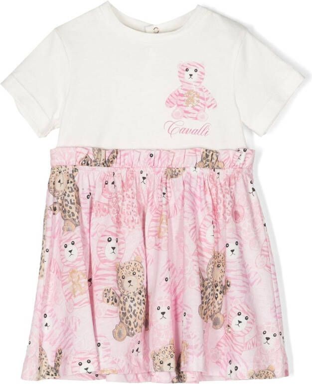 Roberto Cavalli Junior T-shirt met teddybeerprint Wit