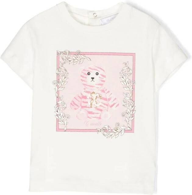 Roberto Cavalli Junior T-shirt met teddybeerprint Wit