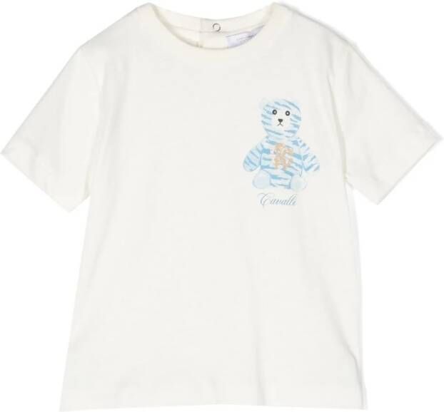 Roberto Cavalli Junior T-shirt met teddybeerprint Wit