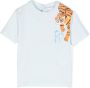 Roberto Cavalli Junior T-shirt met tijgerprint Blauw - Thumbnail 1