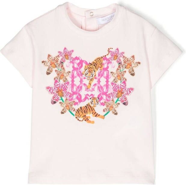 Roberto Cavalli Junior T-shirt met tijgerprint Roze