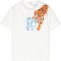 Roberto Cavalli Junior T-shirt met tijgerprint Wit - Thumbnail 1