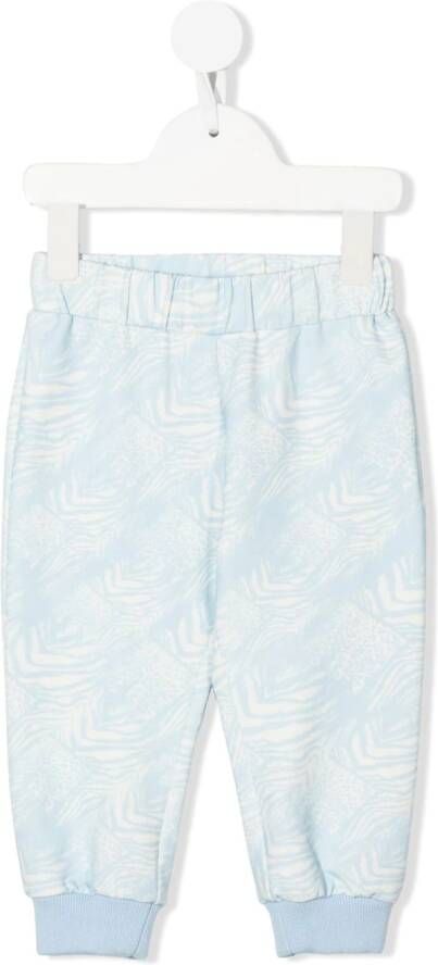 Roberto Cavalli Junior Trainingsbroek met dierenprint Blauw