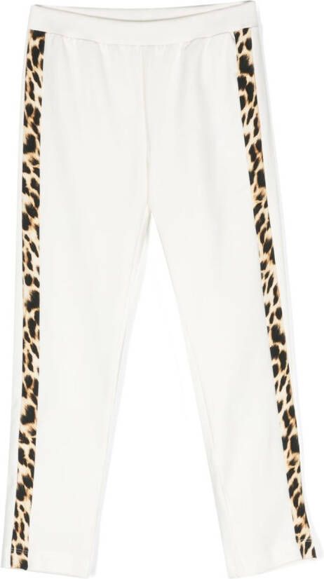 Roberto Cavalli Junior Trainingsbroek met luipaardprint Wit