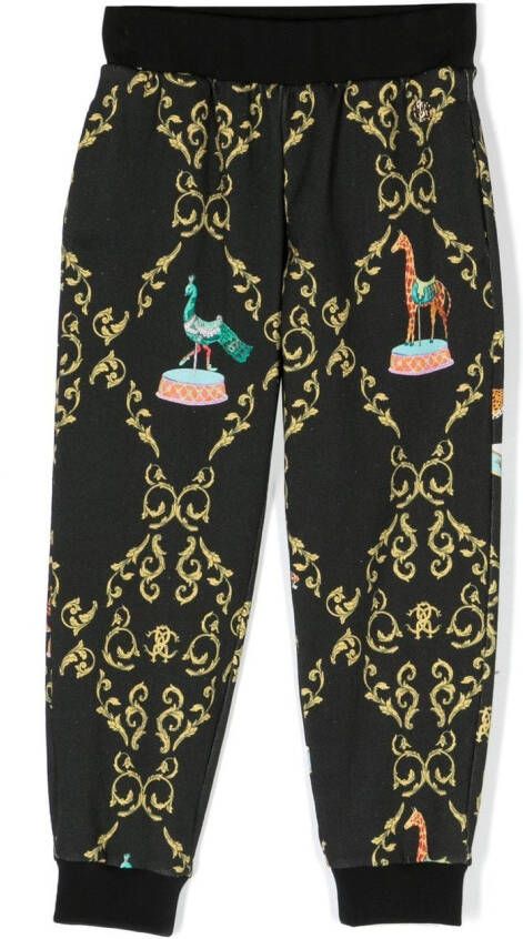 Roberto Cavalli Junior Trainingsbroek met print Zwart