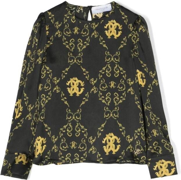 Roberto Cavalli Junior Zijden blouse Zwart