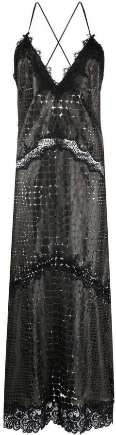 Roberto Cavalli Jurk met krokodillenleer-effect Zwart