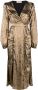 Roberto Cavalli Fluwelen wikkeljurk Goud - Thumbnail 1