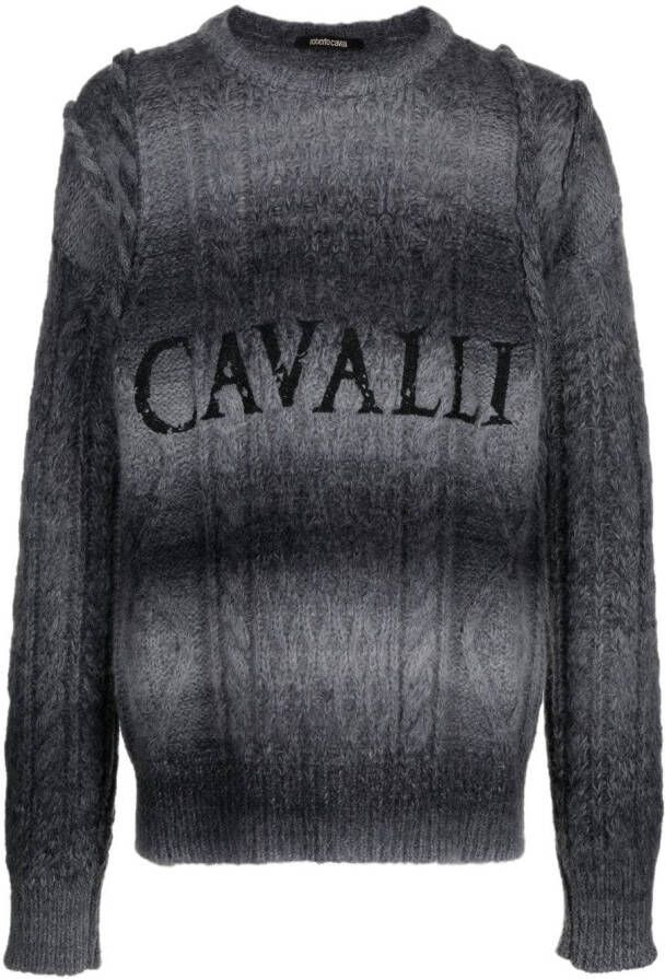 Roberto Cavalli Trui met logoprint Grijs