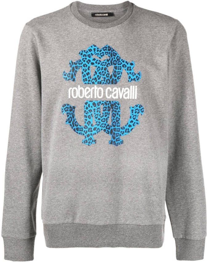 Roberto Cavalli Sweater met logoprint Grijs