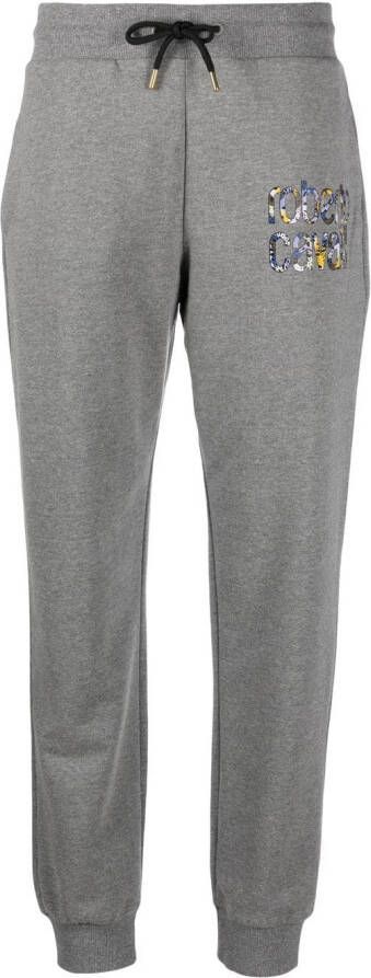 Roberto Cavalli Trainingsbroek met logoprint Grijs