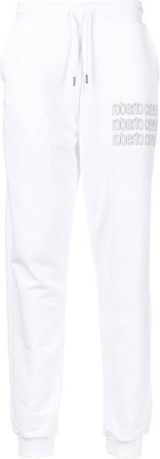Roberto Cavalli Trainingsbroek met logoprint Wit