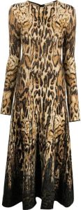 Roberto Cavalli Maxi-jurk met luipaardprint Beige