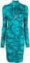 Roberto Cavalli Midi-jurk met marmerprint Blauw - Thumbnail 1
