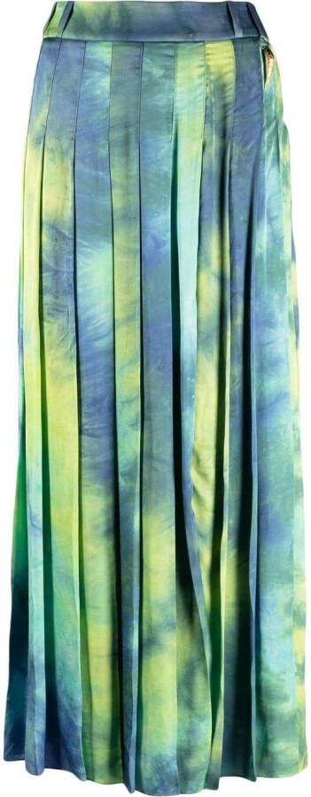 Roberto Cavalli Midi-rok met tie-dye print Blauw