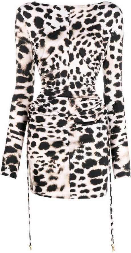Roberto Cavalli Mini-jurk met luipaardprint Beige