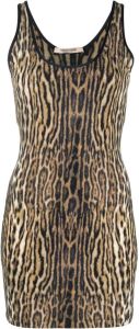 Roberto Cavalli Mini-jurk met luipaardprint Beige