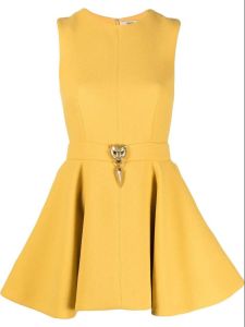 Roberto Cavalli Mini-jurk met plakkaat Geel