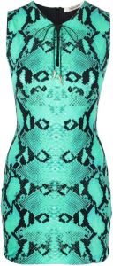 Roberto Cavalli Mini-jurk met slangenleerprint Blauw