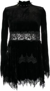 Roberto Cavalli Mini-jurk met vlak van kant Zwart