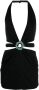 Roberto Cavalli Mini-jurk verfraaid met ring Zwart - Thumbnail 1