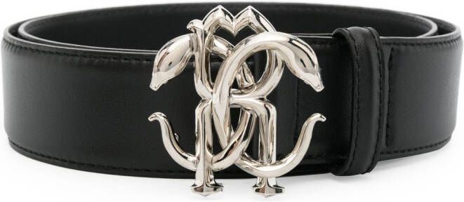 Roberto Cavalli Mirror Snake leather belt Zwart