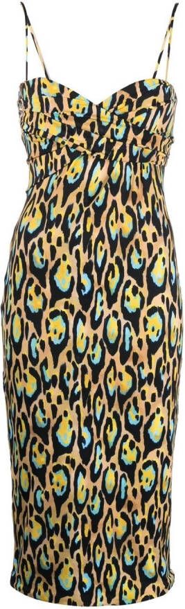 Roberto Cavalli Mouwloze midi-jurk Beige