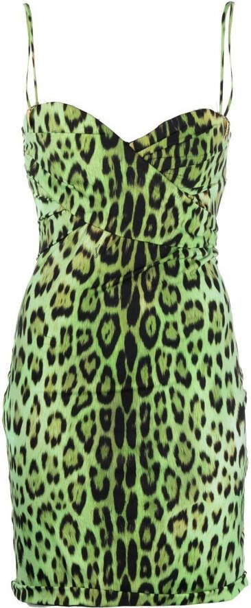 Roberto Cavalli Mouwloze mini-jurk Groen