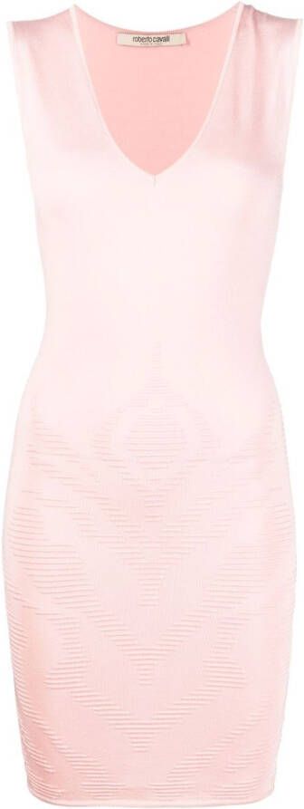 Roberto Cavalli Mouwloze mini-jurk Roze