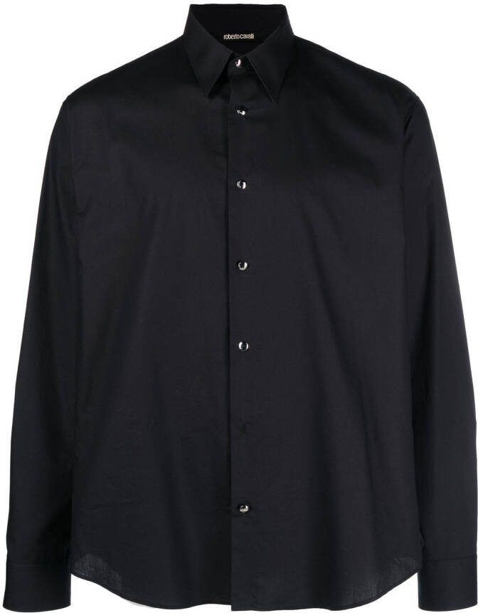 Roberto Cavalli Overhemd met logoprint Zwart