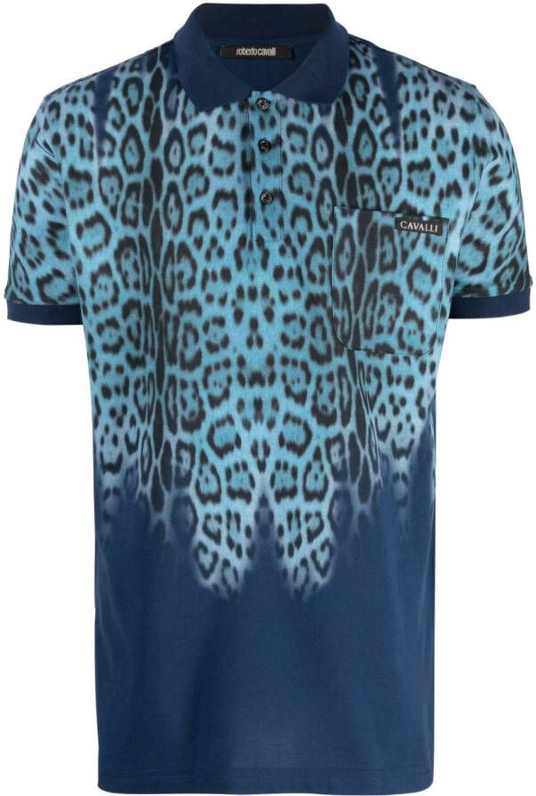 Roberto Cavalli Overhemd met luipaardprint Blauw