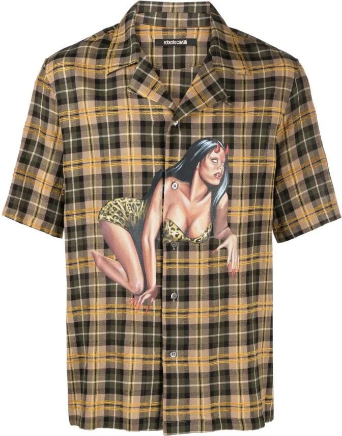 Roberto Cavalli Overhemd met print Beige