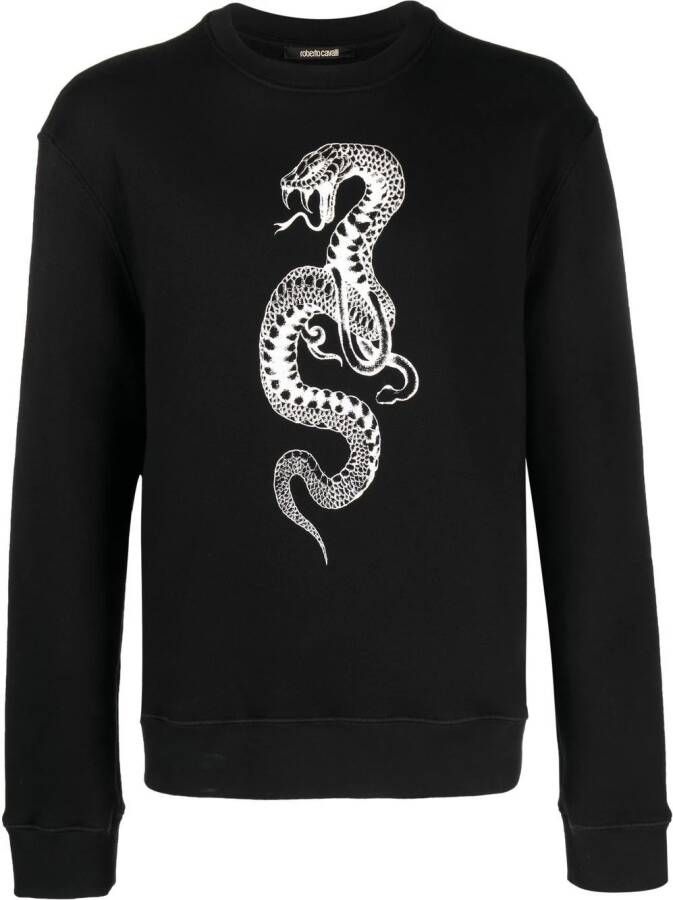 Roberto Cavalli Overhemd met slangenprint Zwart