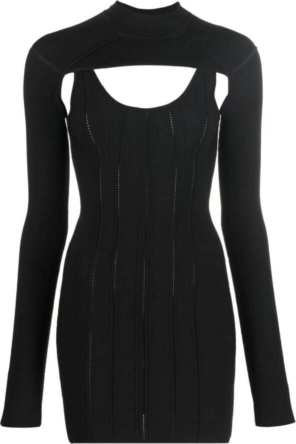 Roberto Cavalli Ribgebreide mini-jurk Zwart