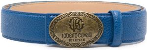 Roberto Cavalli Riem met logogesp Blauw