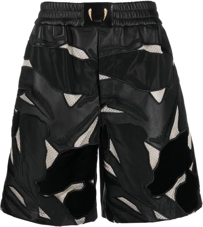 Roberto Cavalli Shorts met grafische print Zwart