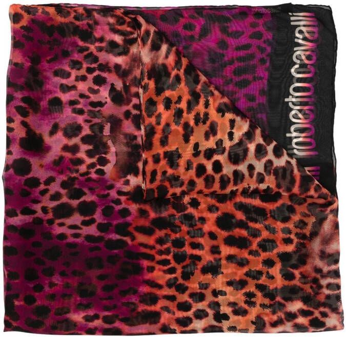 Roberto Cavalli Sjaal met luipaardprint Roze